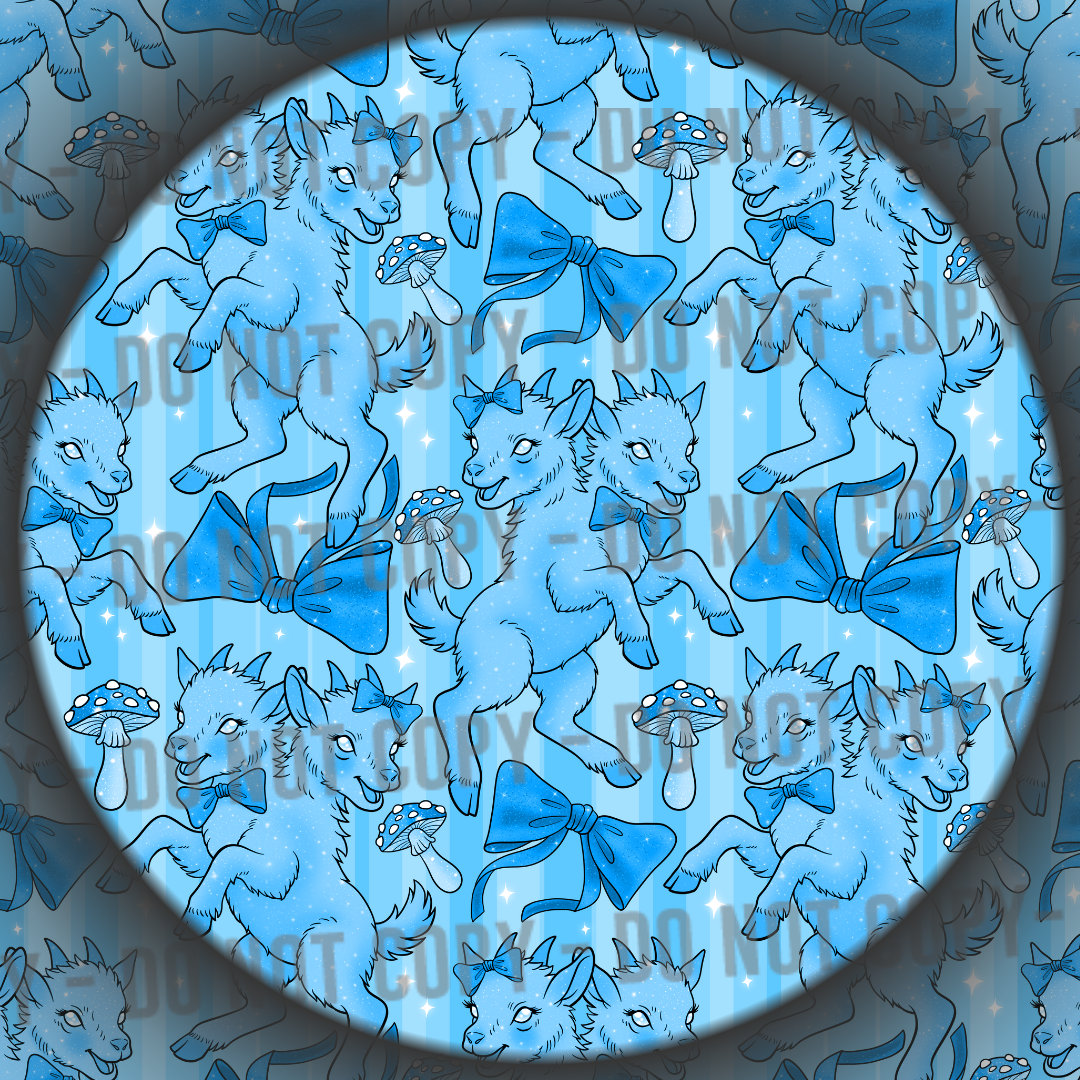 2 Headed Coquette Goats - Blue