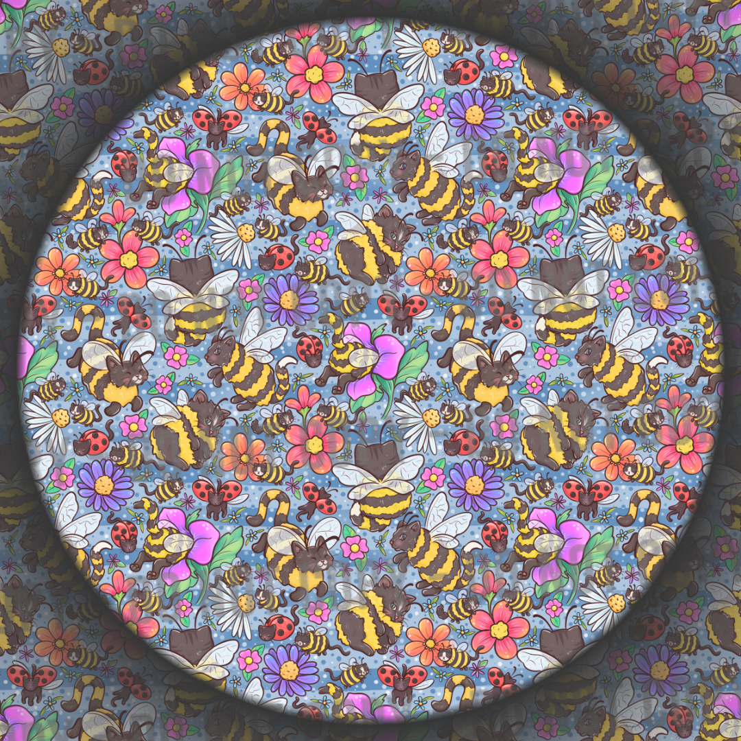 Cat Bees - Dark Blue