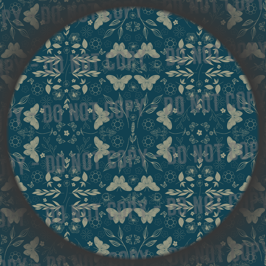 Cottage Butterflies - Dark Blue