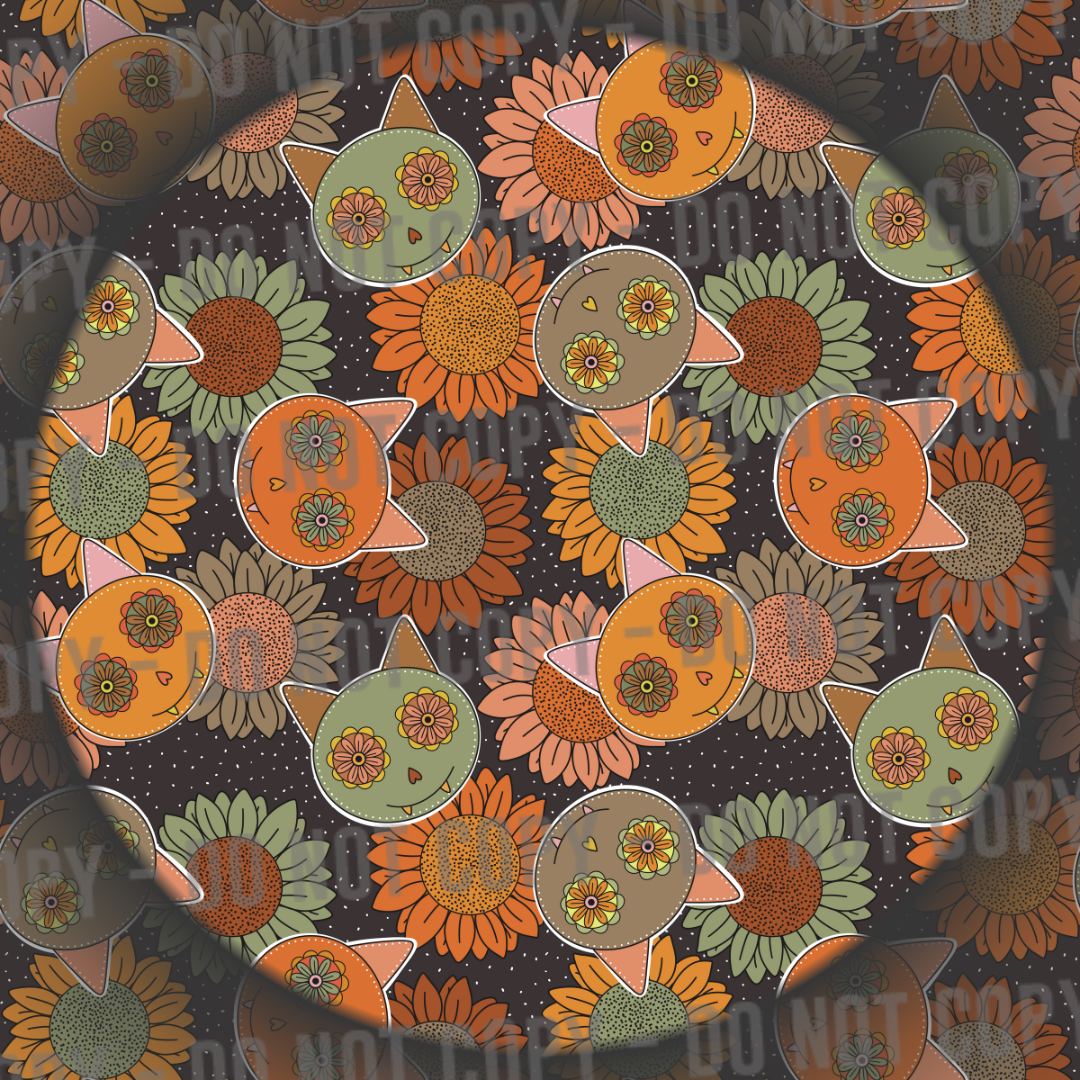 Floral Halloween Cats