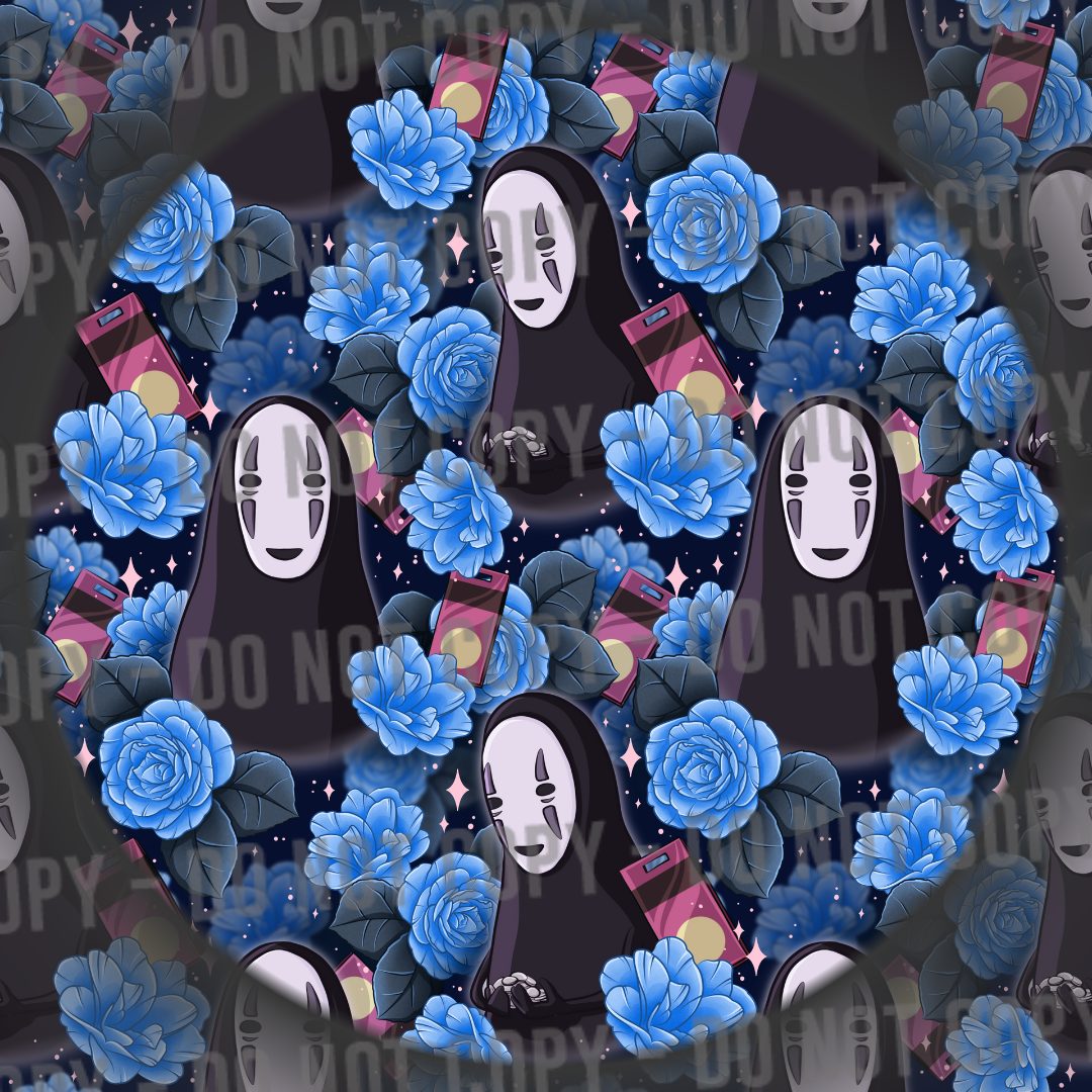 Floral No Face - Blue