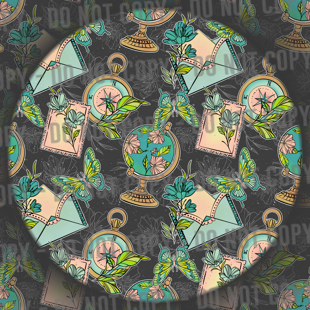 Floral Travels - Grey