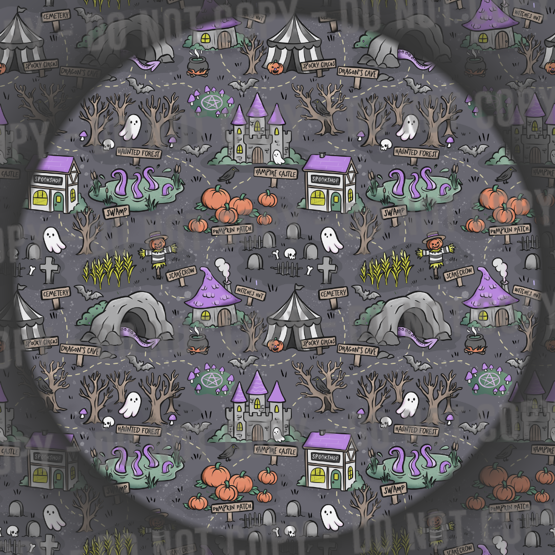 Halloween Map - Charcoal