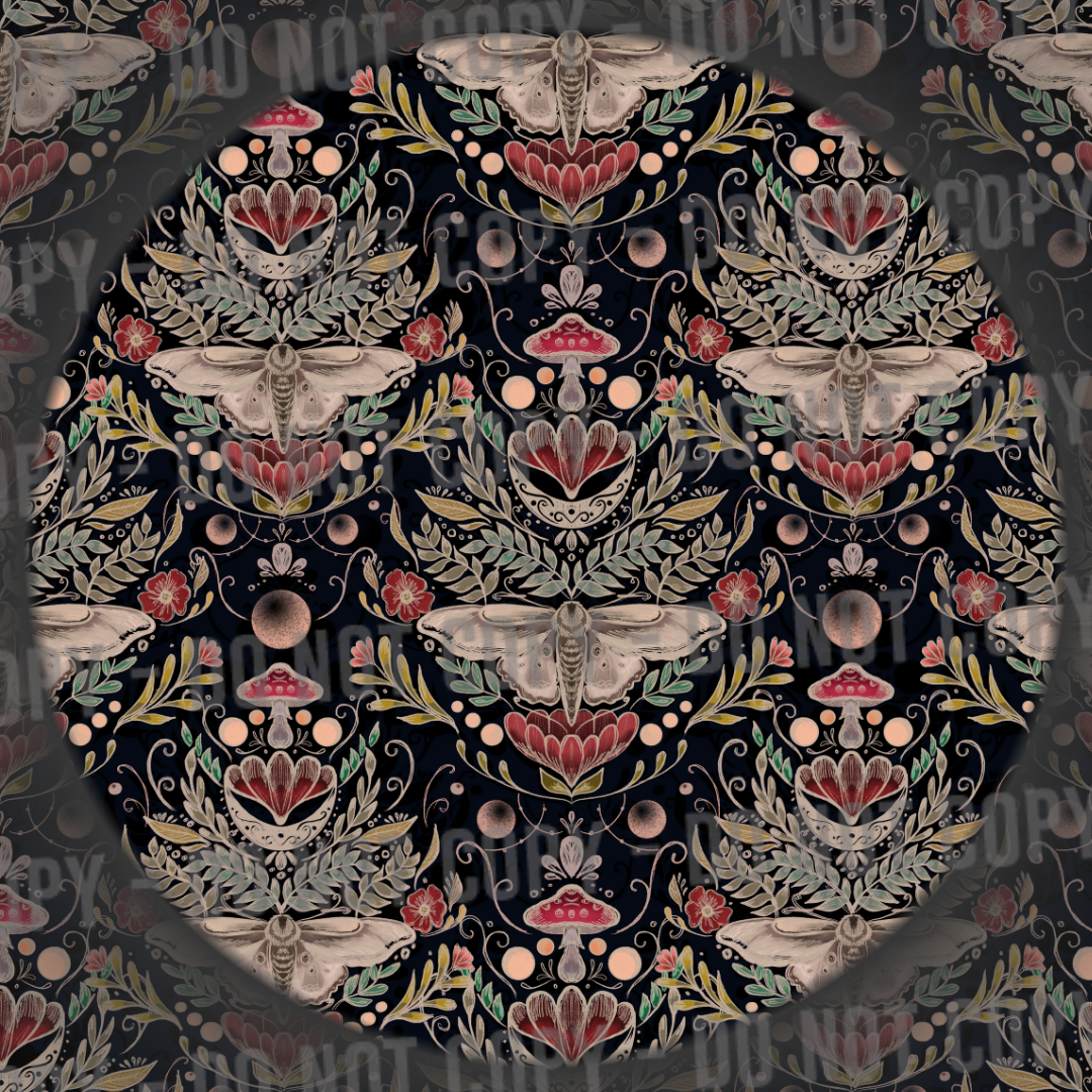 Moths & Mushrooms - Black