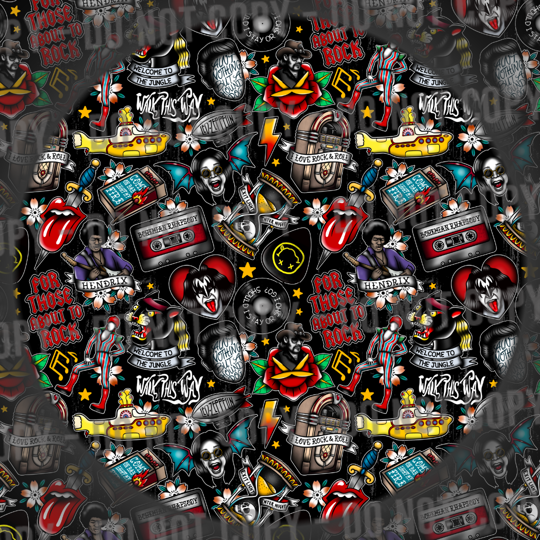 Rock & Roll Tattoos - Black