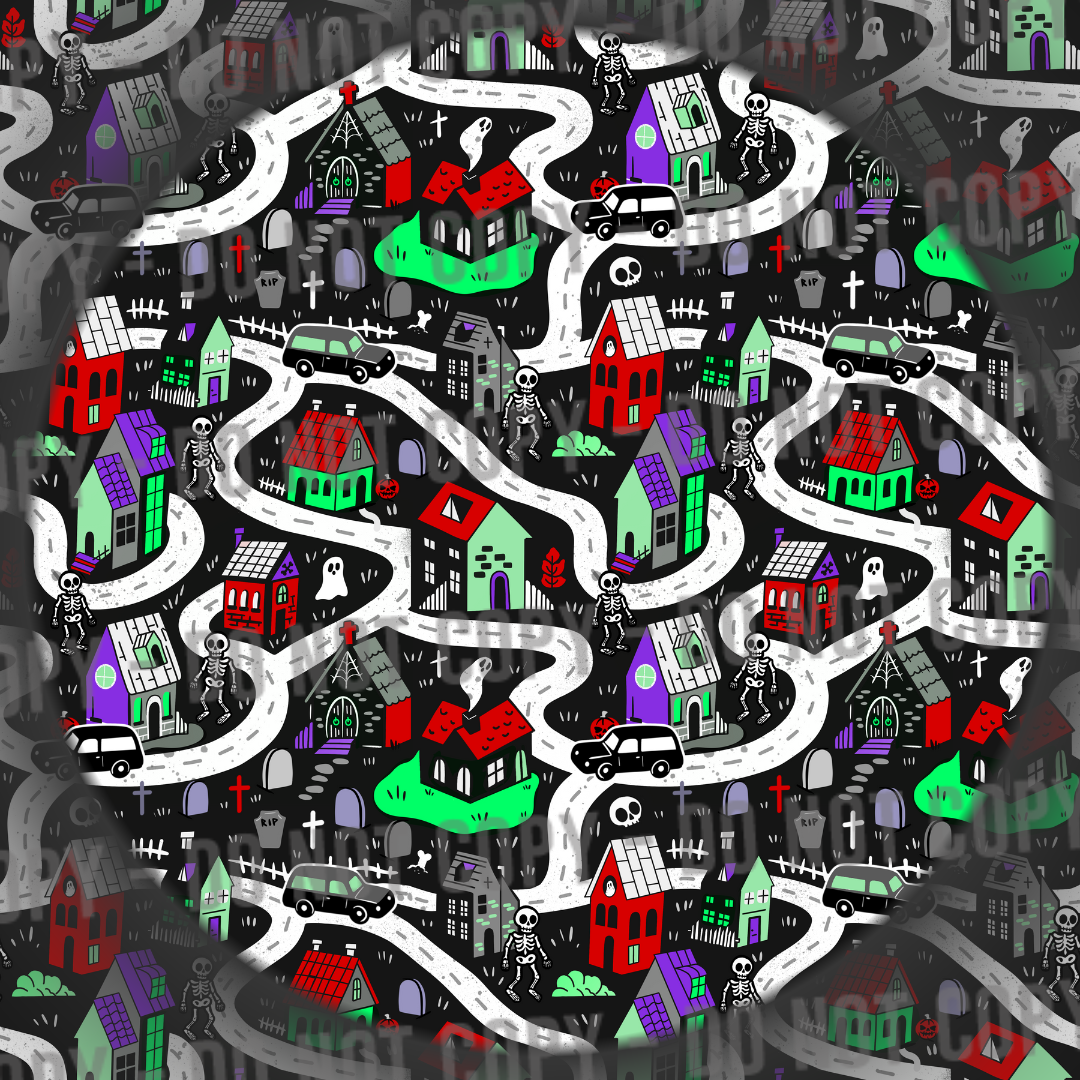 Spooky Map - Purple, Green & Red