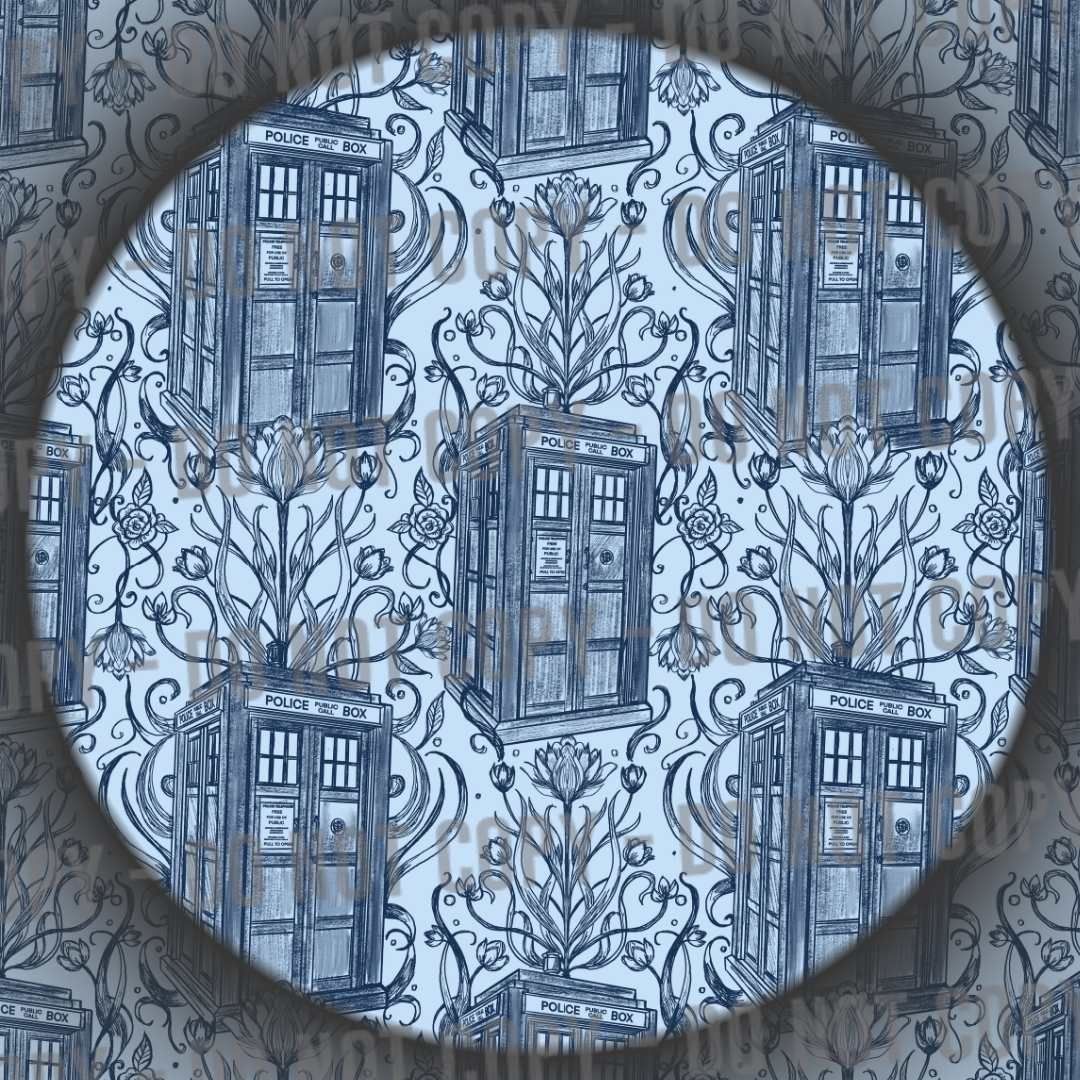 Tardis Sketch - Light Blue