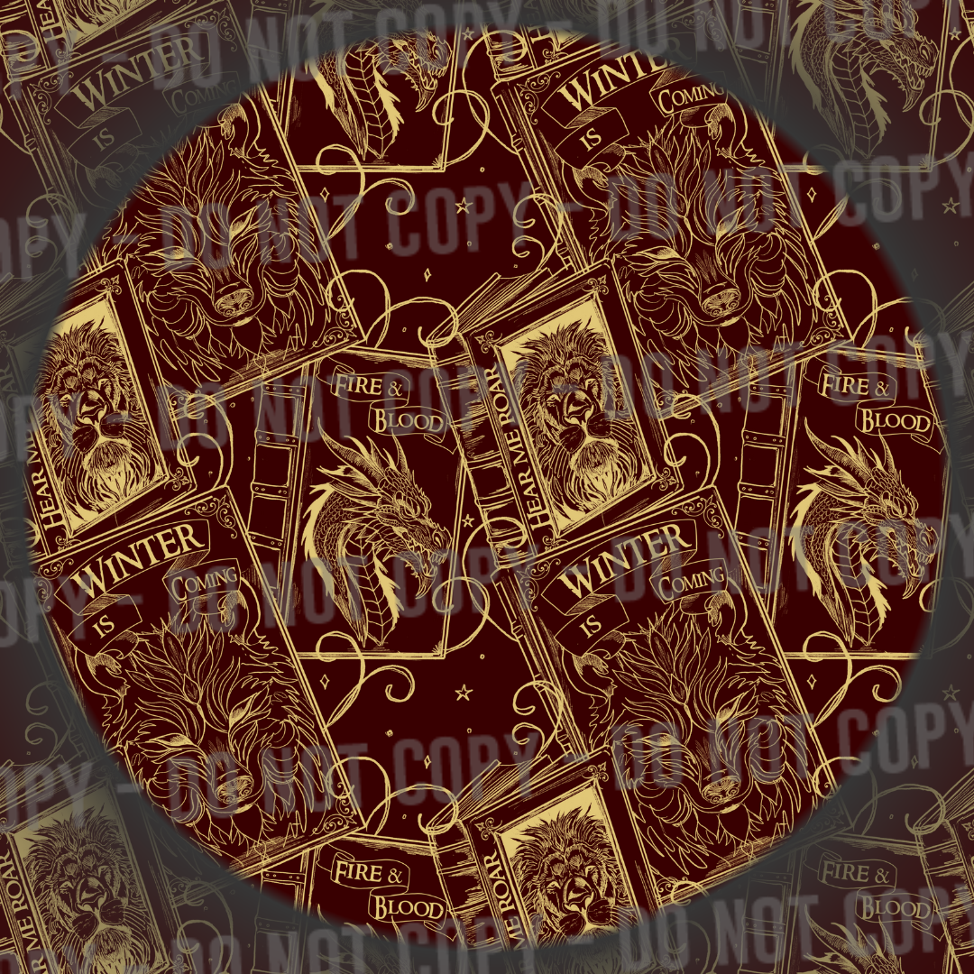 Throne Books - Burgandy & Yellow