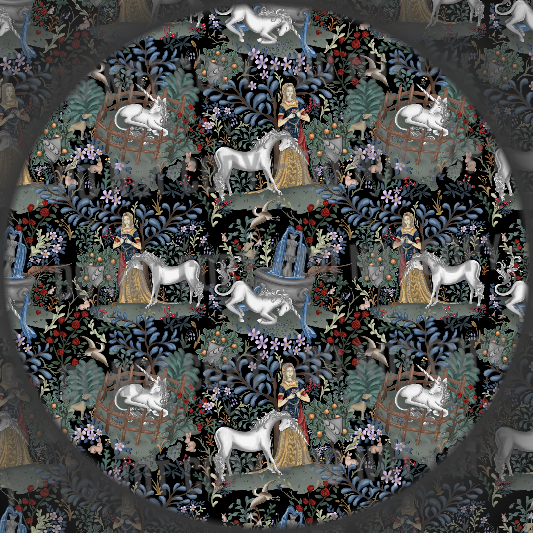 Unicorn Tapestry - Black