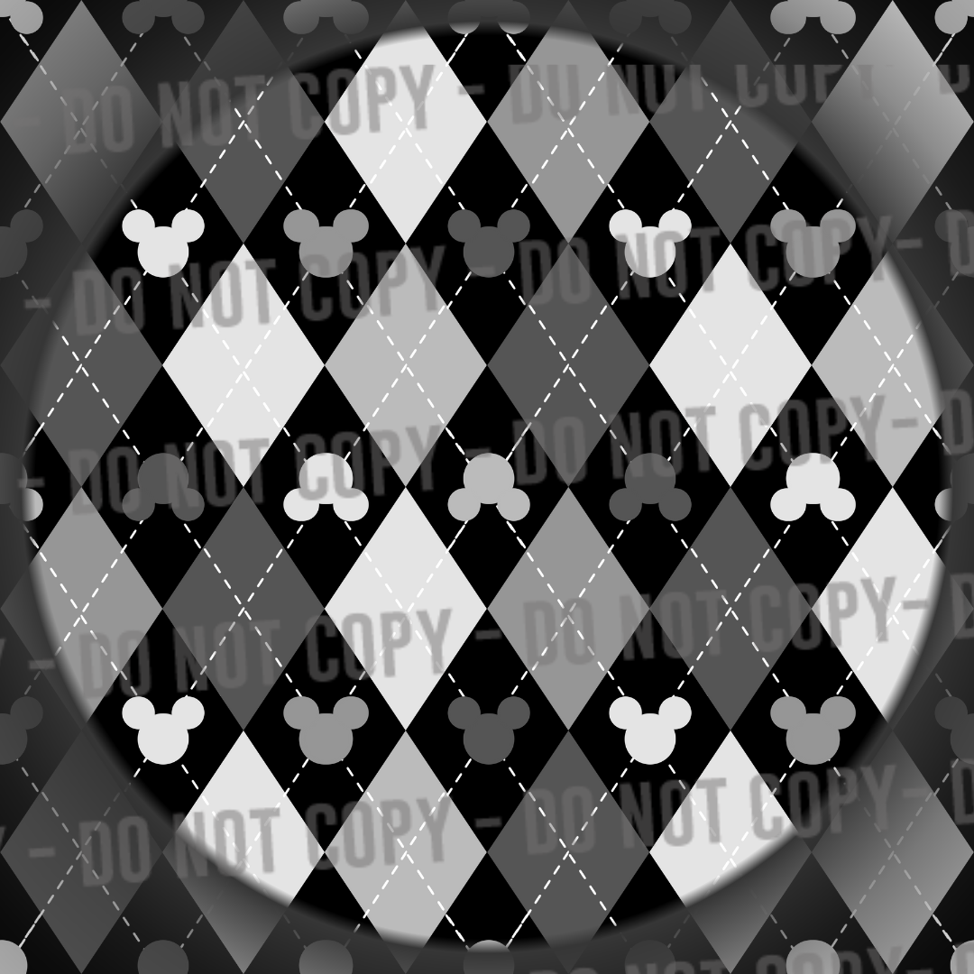 Argyle Mouse - Monochrome