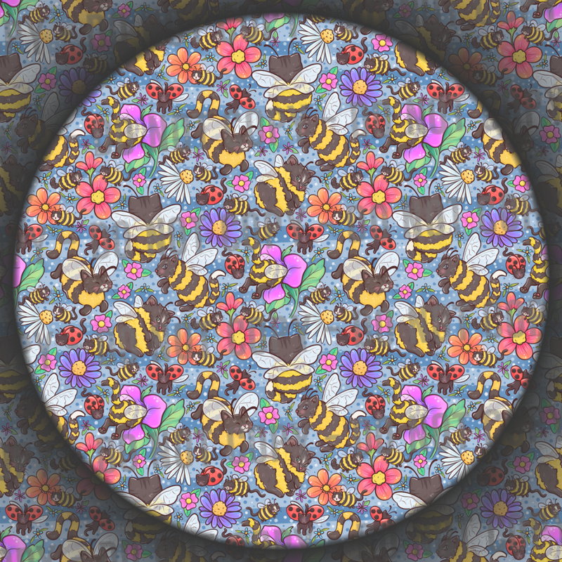 Cat Bees - Dark Blue
