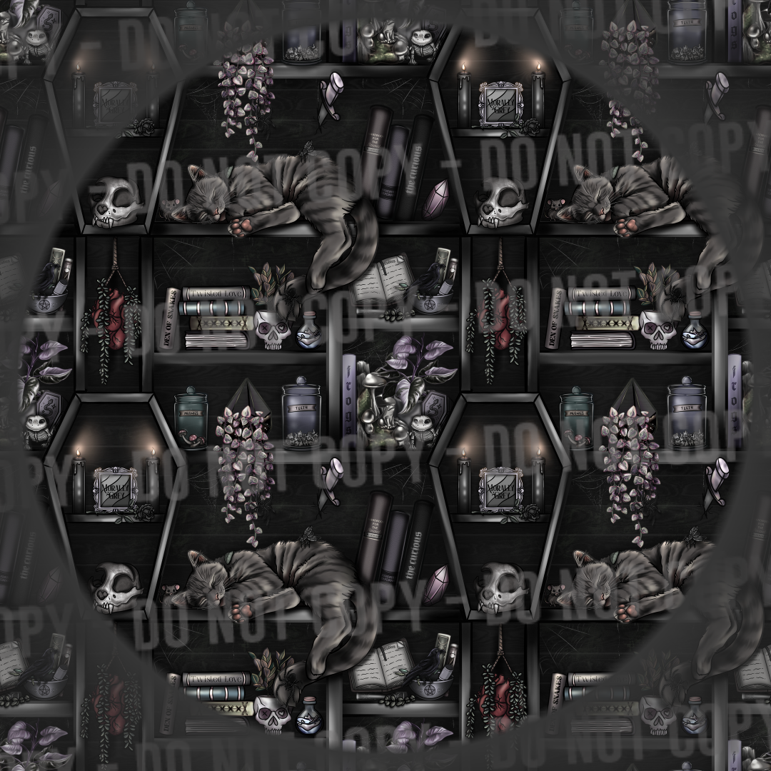 Cat Bookshelf - Dark & Spooky
