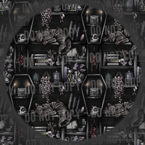 Cat Bookshelf - Dark & Spooky