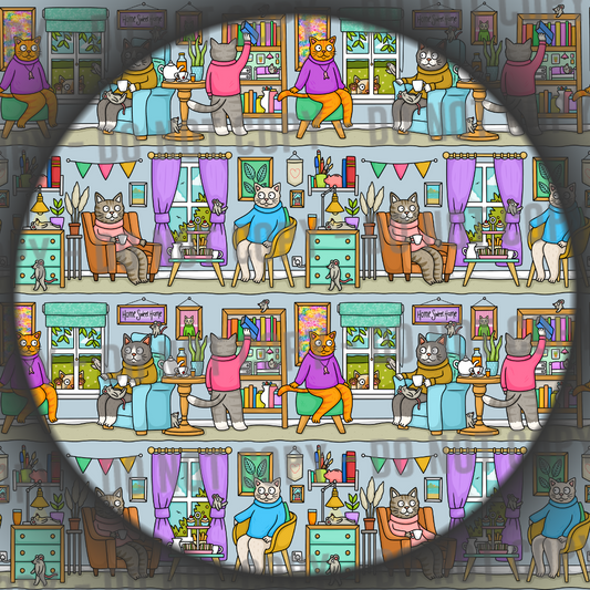 Cat Cottage - Grey Blue