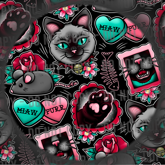 Cat Tattoo - Black