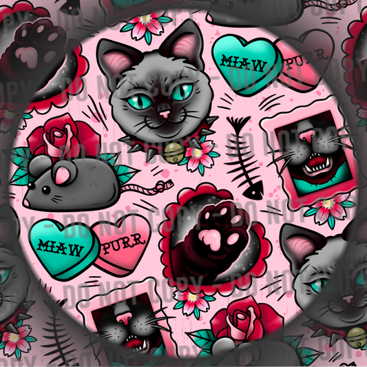 Cat Tattoo - Pink
