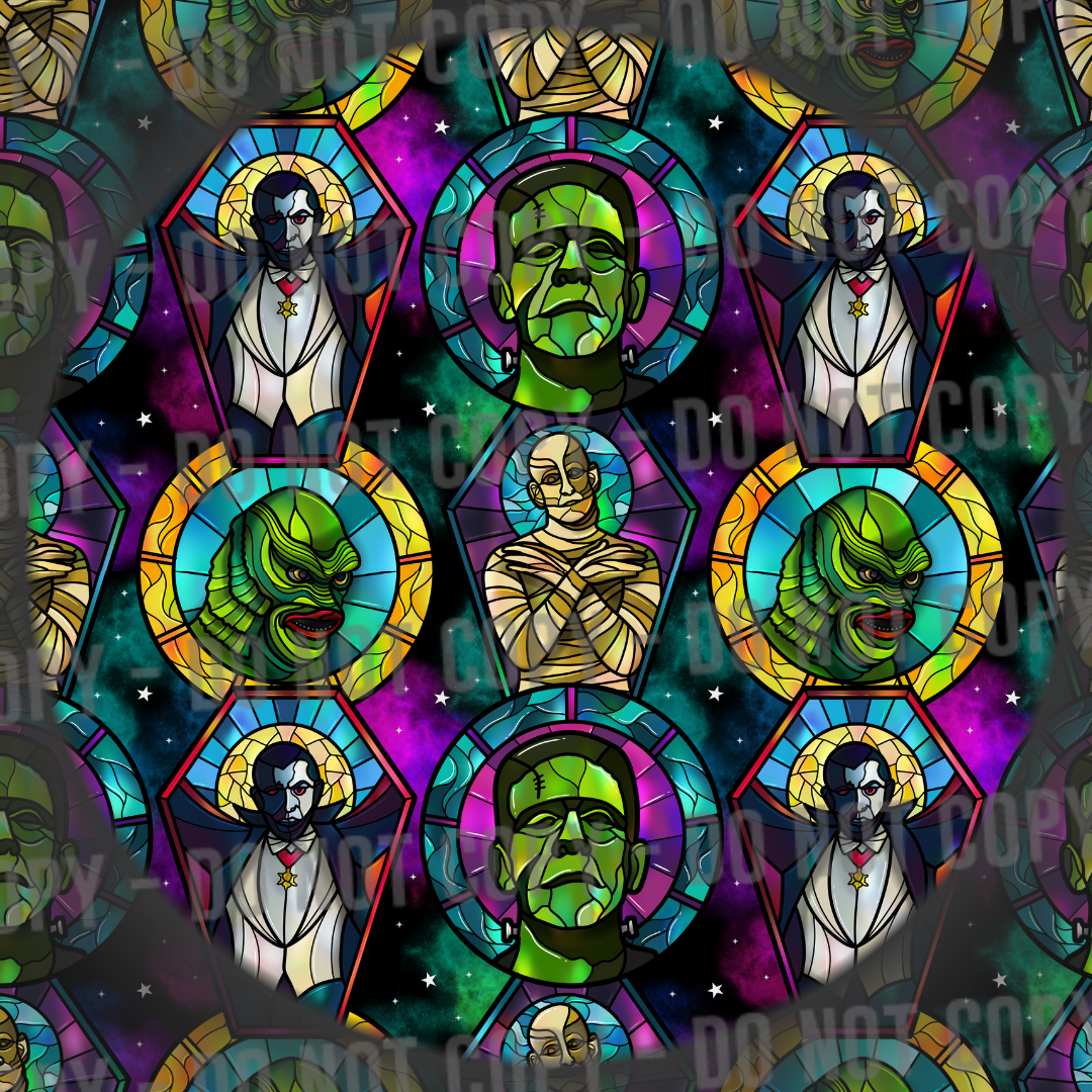 Classic Horror Glass - Purple Galaxy