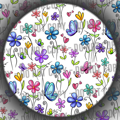 Clear Vinyl - Butterflies & Flowers