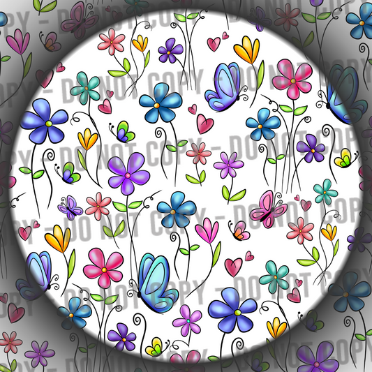 Clear Vinyl - Butterflies & Flowers