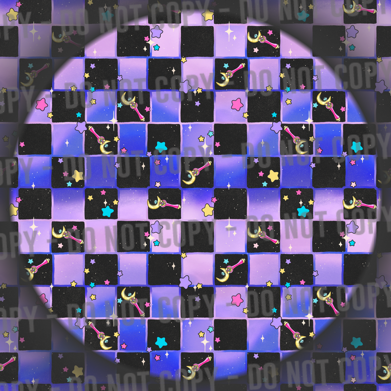 Co-Ord - Moon Checks - Purple Ombre & Charcoal