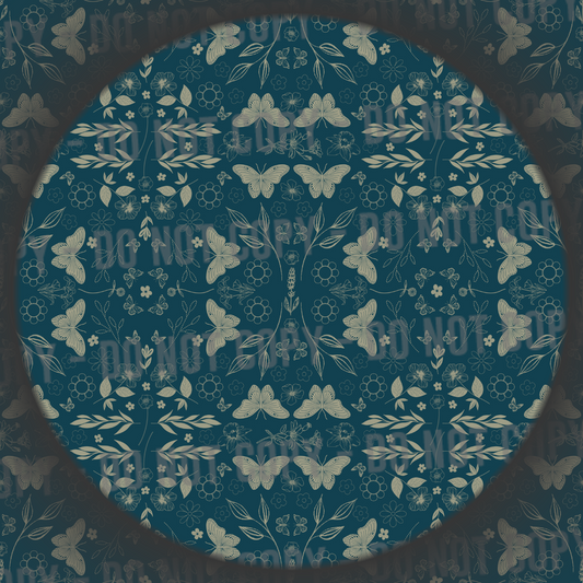 Cottage Butterflies - Dark Blue