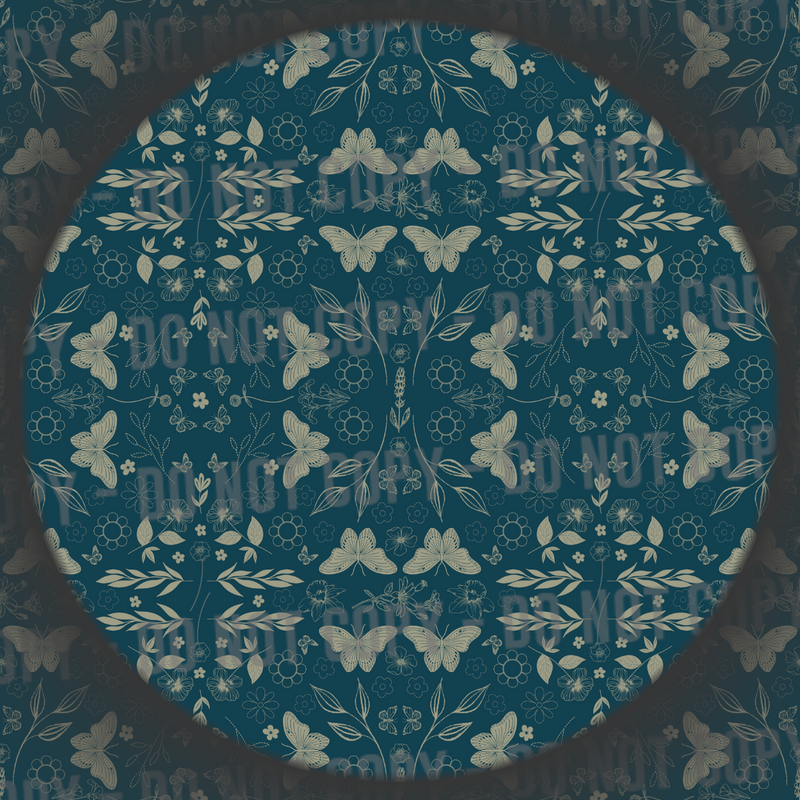 Cottage Butterflies - Dark Blue