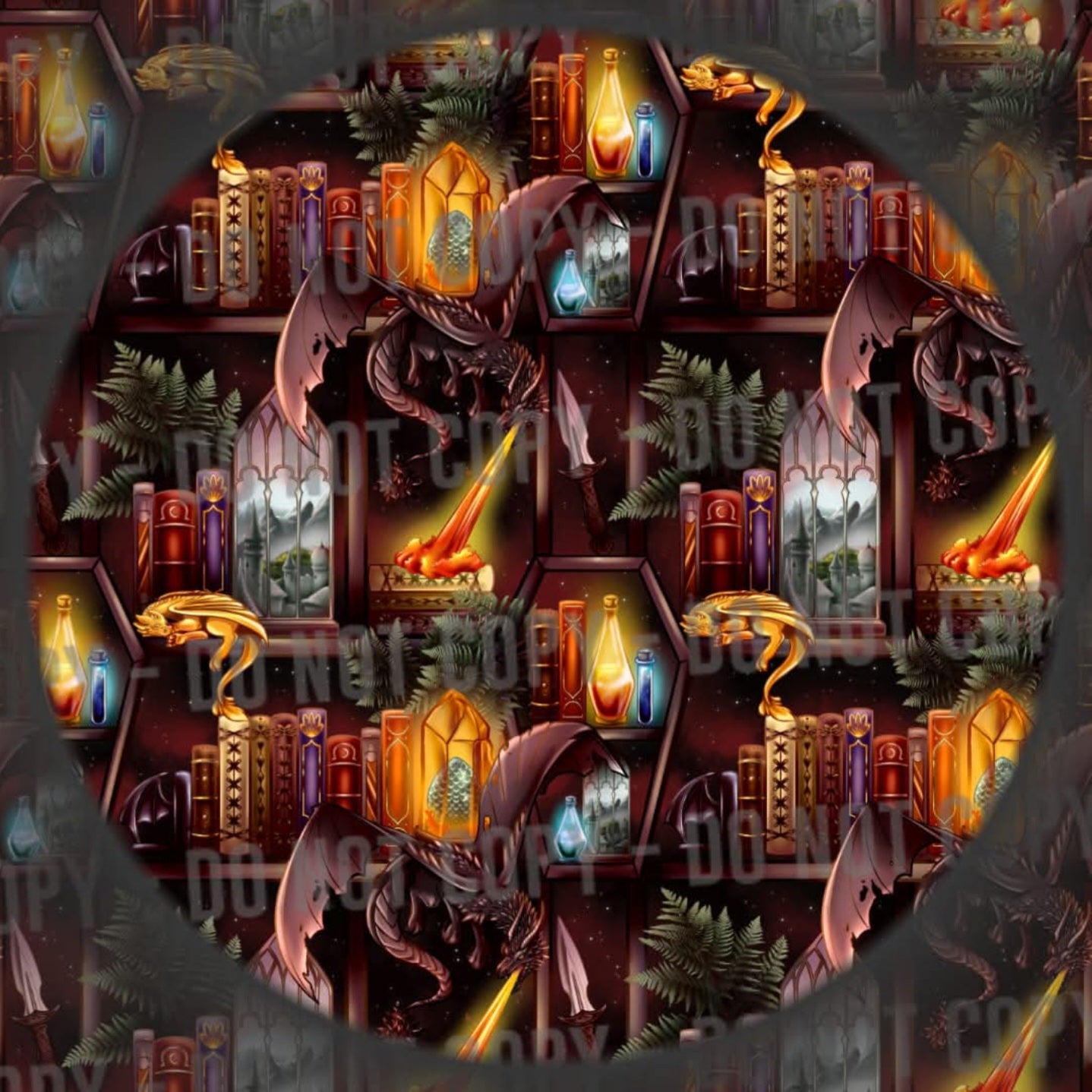 Fire Dragon Bookshelf