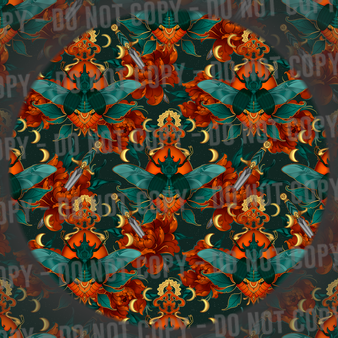 Floral Beetle Tattoo