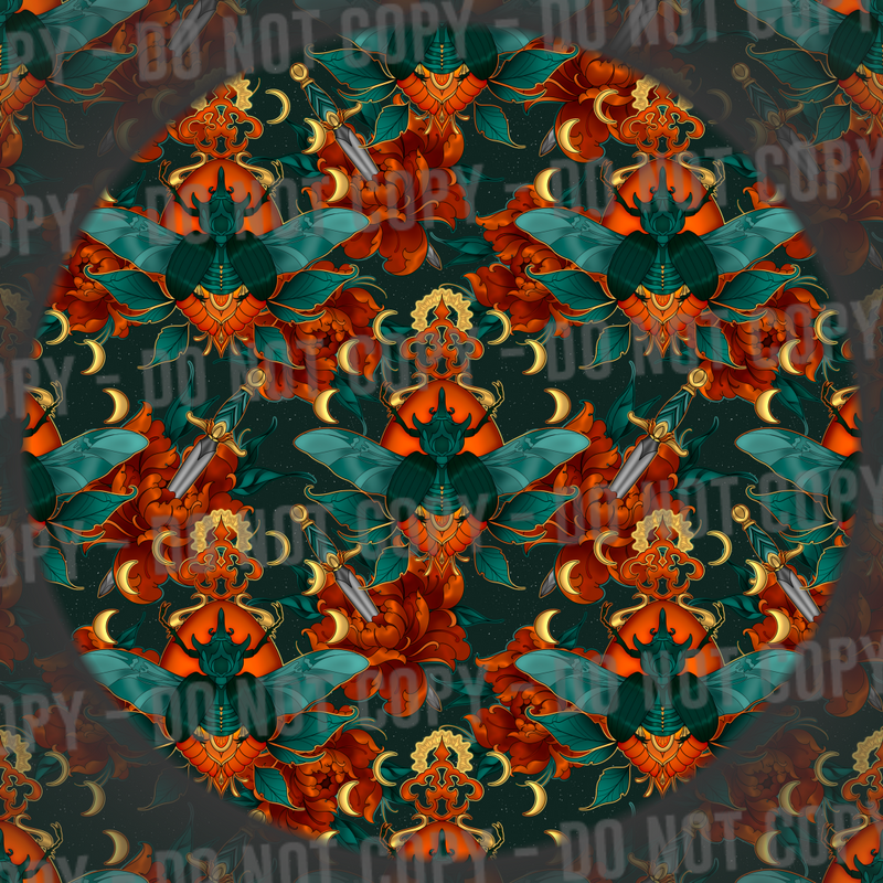 Floral Beetle Tattoo