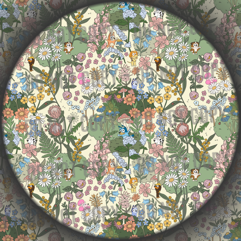 Floral Blue Dog & Friends
