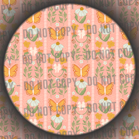 Floral Butterfly Stripes