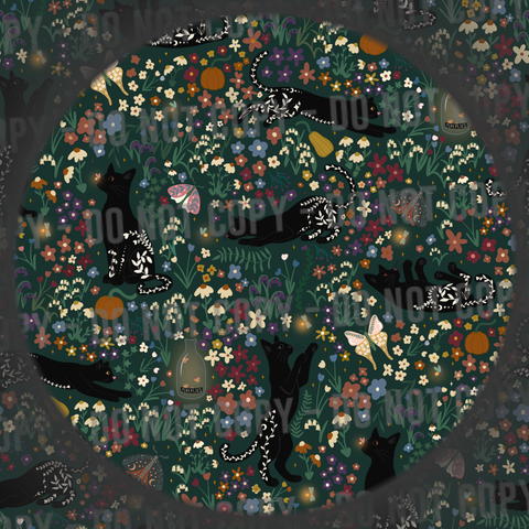 Floral Cats - Night