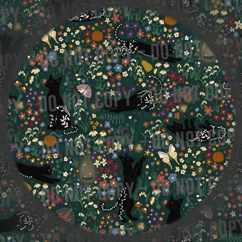 Floral Cats - Night