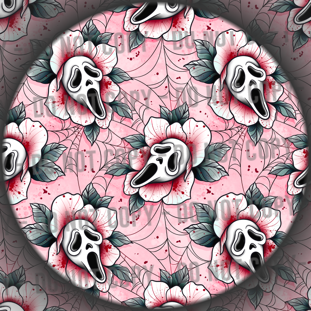 Floral Ghost Face - Pink