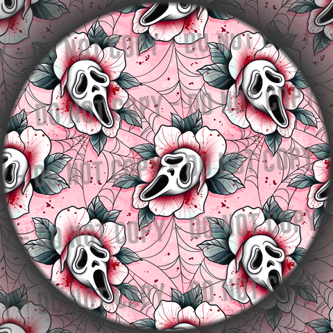 Floral Ghost Face - Pink