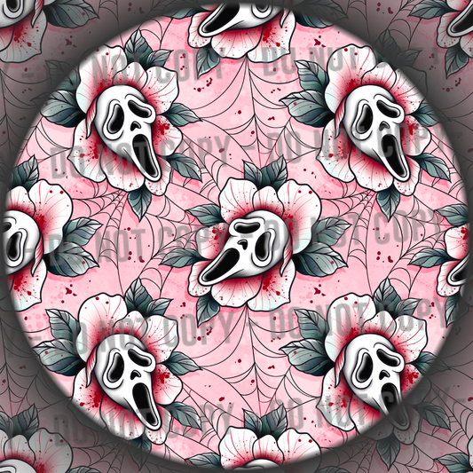 Floral Ghost Face - Pink