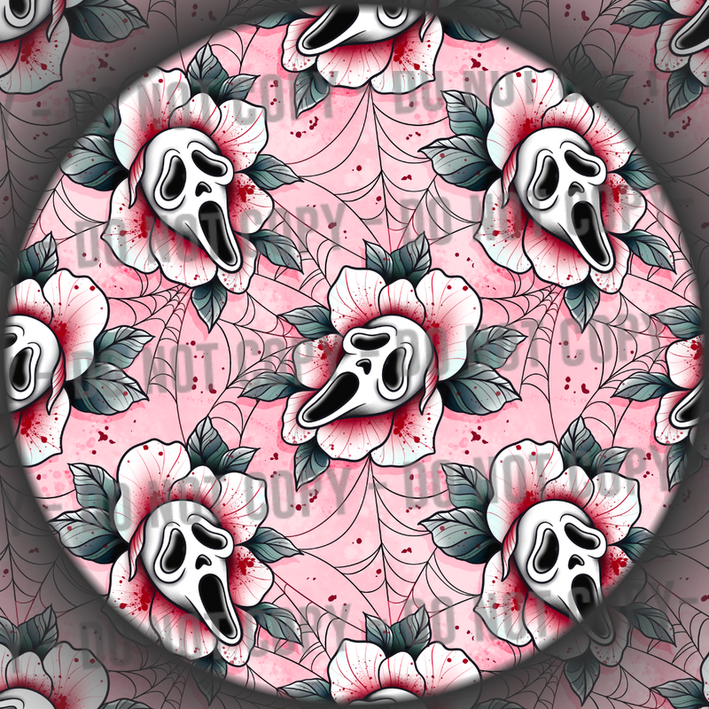 Floral Ghost Face - Pink