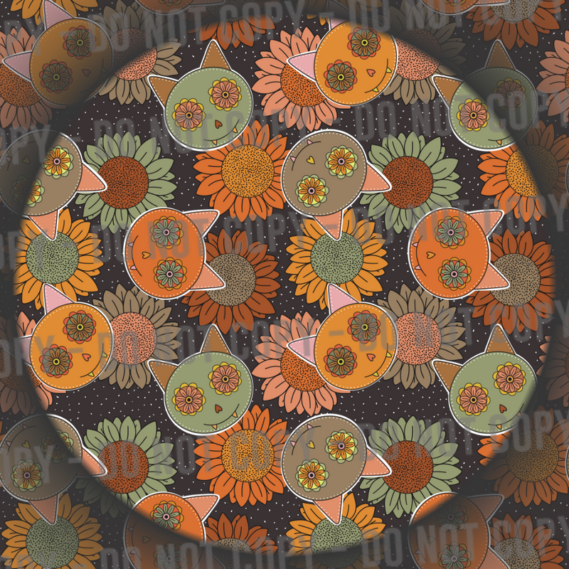 Floral Halloween Cats