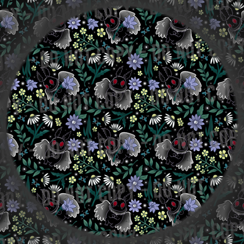 Floral Mothman - Black