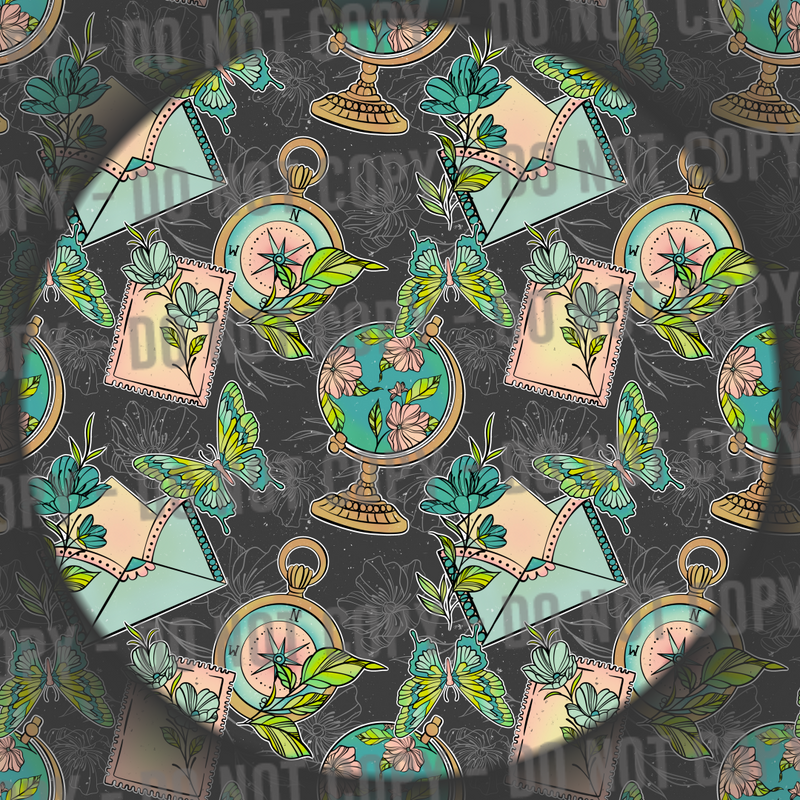 Floral Travels - Grey