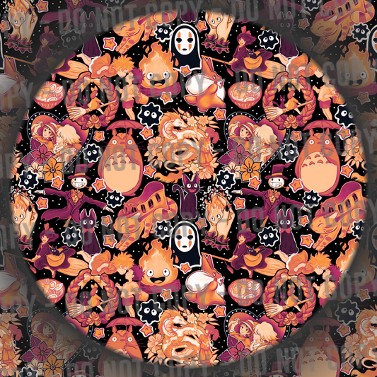 Ghibli Mashup - Black &  Orange