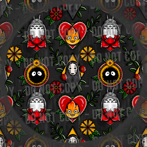 Ghibli Tattoos - Black