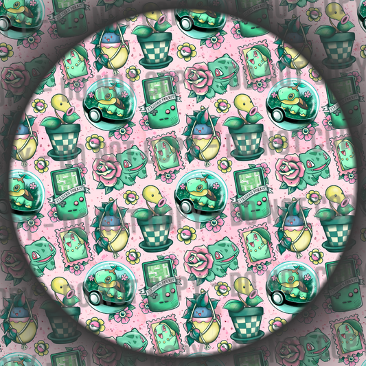 Grass Monster Tattoos - Pink