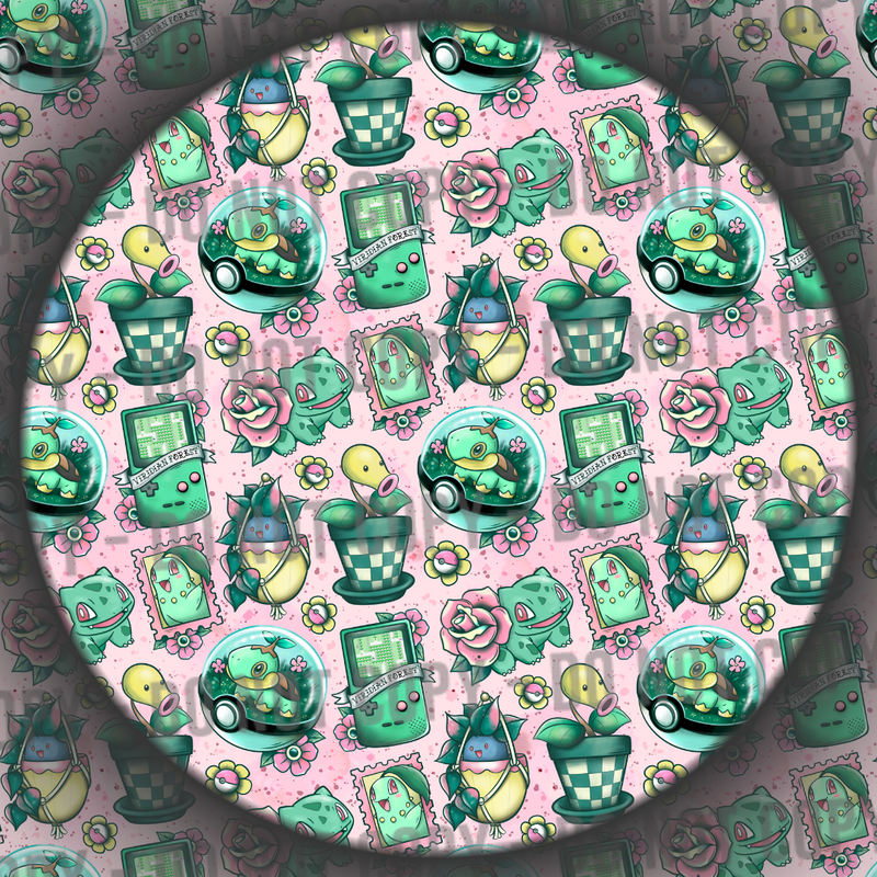Grass Monster Tattoos - Pink