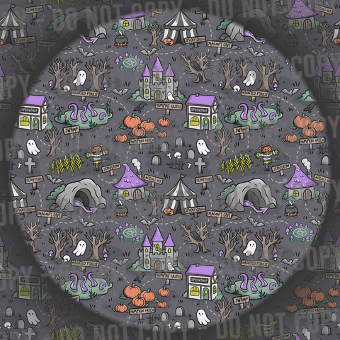 Halloween Map - Charcoal