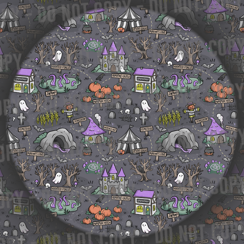 Halloween Map - Charcoal