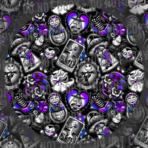 Halloween Town Tattoos - Black & Purple