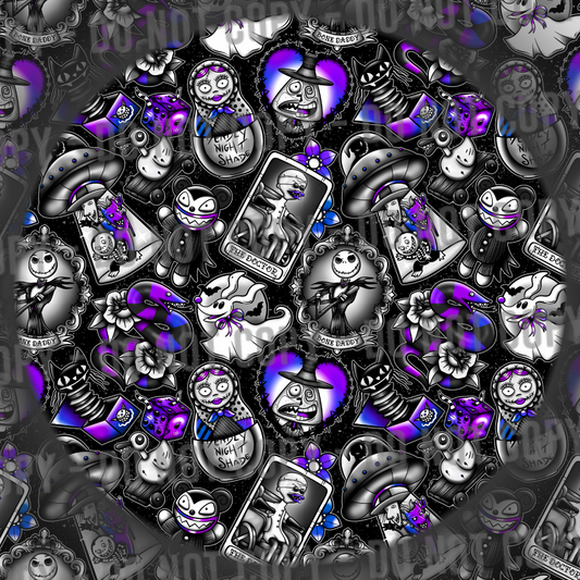Halloween Town Tattoos - Black & Purple