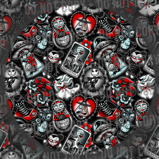 Halloween Town Tattoos - Black & Red