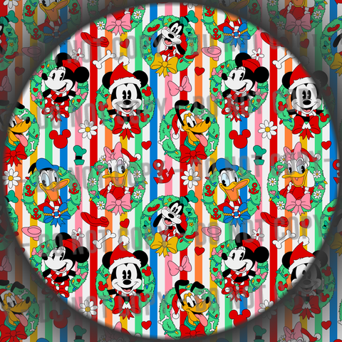 Holiday Wreath Mouse & Friends - Stripes